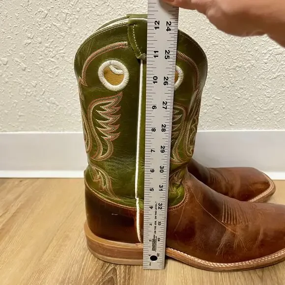 Justin Mens Square Toe Casual Work Boots Brown Green Size 11.5 D - style BR307 - Picture 13 of 14